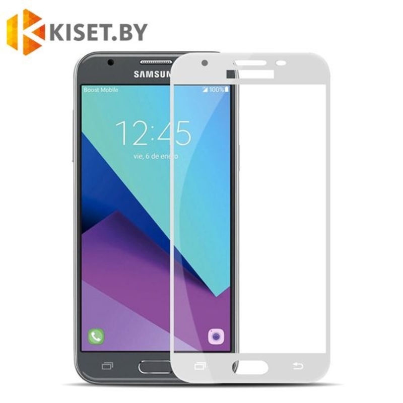 Защитное стекло на весь экран для Samsung Galaxy J5 (2017) J530, белое  купить в Минске