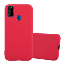 Soft-touch бампер KST Silicone Cover для Samsung Galaxy M21 / M30S малиновый с закрытым низом