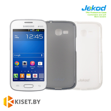 Силиконовый чехол Jekod с защитной пленкой для Samsung Galaxy Star Plus S7262, белый
