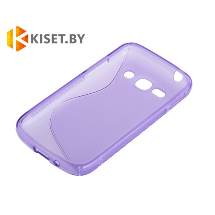 Силиконовый чехол для Samsung Galaxy Ace 3 (S7270), фиолетовый с волной