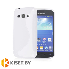 Силиконовый чехол для Samsung Galaxy Ace 3 (S7270), белый с волной