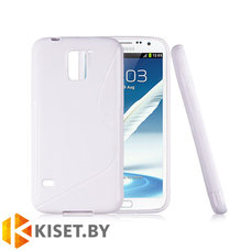 Силиконовый чехол Experts Samsung Galaxy Ace (S5830), белый с волной