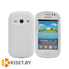 Силиконовый чехол для Samsung Galaxy Fame (S6810), белый с волной