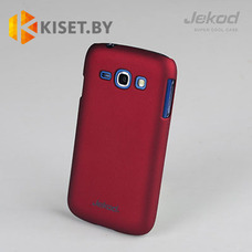 Пластиковый бампер Jekod и защитная пленка для Samsung Galaxy Trend (S7390), красный