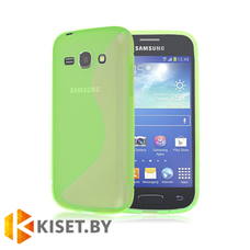 Силиконовый чехол для Samsung Galaxy Ace 3 (S7270), зеленый с волной
