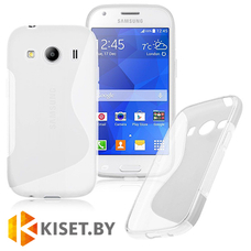 Силиконовый чехол для Samsung Galaxy Ace 3 (S7270), прозрачный с волной