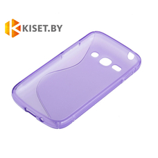 Силиконовый чехол для Samsung Galaxy Ace 3 (S7270), фиолетовый с волной