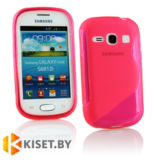 Силиконовый чехол для Samsung Galaxy Fame (S6810), коралловый с волной