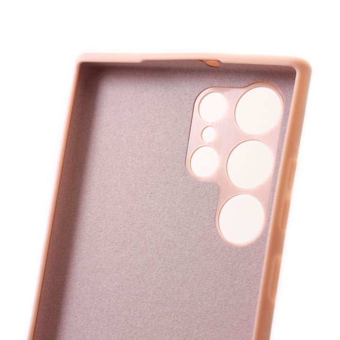 Soft-touch бампер KST Silicone Cover для Samsung Galaxy S22 Ultra пудровый с закрытым низом