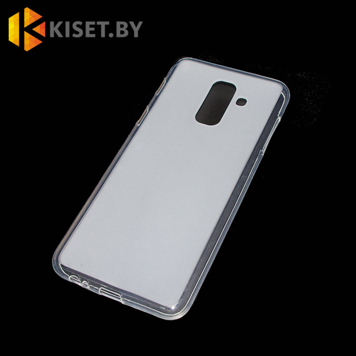 Силиконовый чехол матовый для Samsung Galaxy A6 Plus (2018) прозрачный