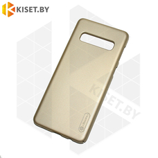 Пластиковый бампер Nillkin Super Frosted Shield для Samsung Galaxy S10 Plus (G975) золотой