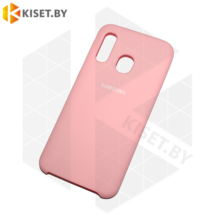 Soft-touch бампер Silicone Cover для Samsung Galaxy A40 розовый