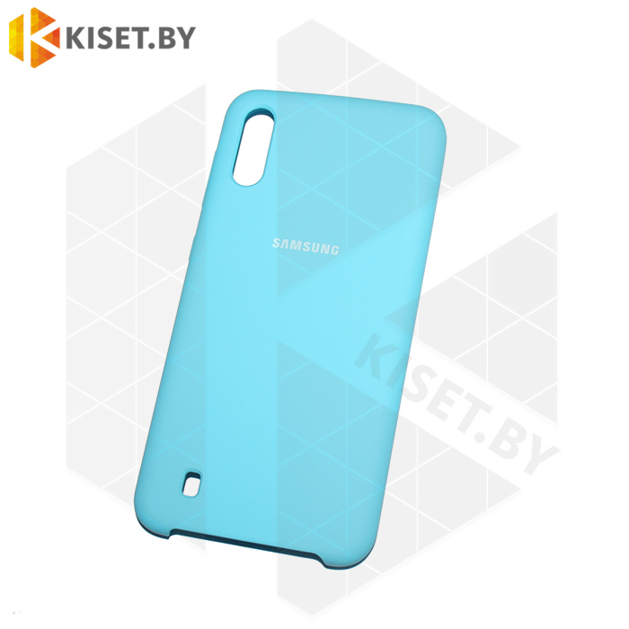 Soft-touch бампер Silicone Cover для Samsung Galaxy M10 голубой