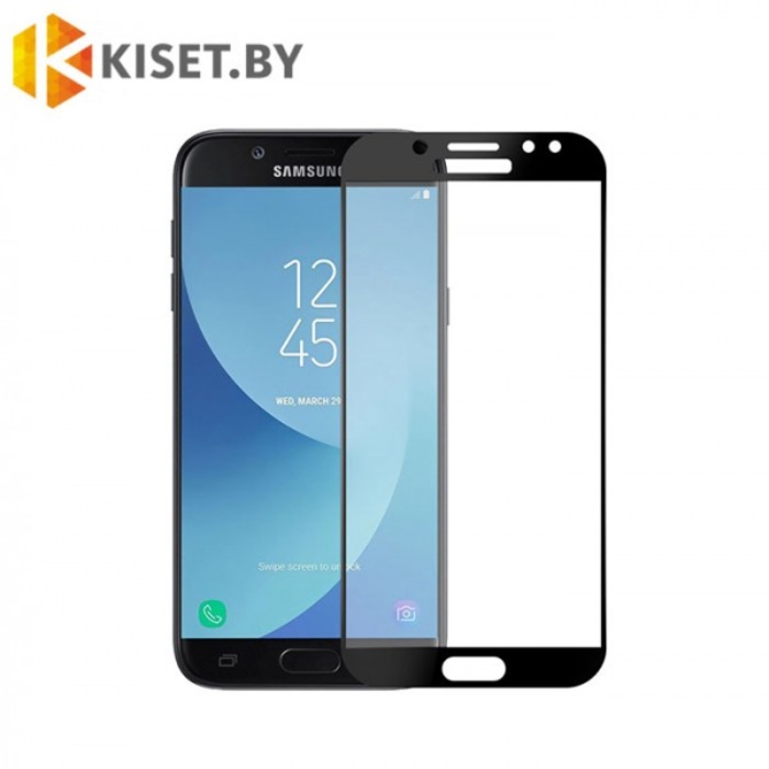 Защитное стекло полной проклейки Full glue для Samsung Galaxy J7 (2018) черный