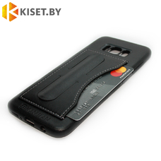 Чехол кожа-PU с карманом для карточки и подставкой для Samsung Galaxy S8 (G950) черный
