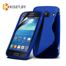 Силиконовый чехол для Samsung Galaxy Star Advance (G350E), голубой с волной