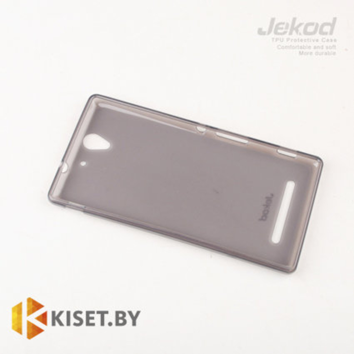 Силиконовый чехол Jekod с защитной пленкой для Sony Xperia C3, черный