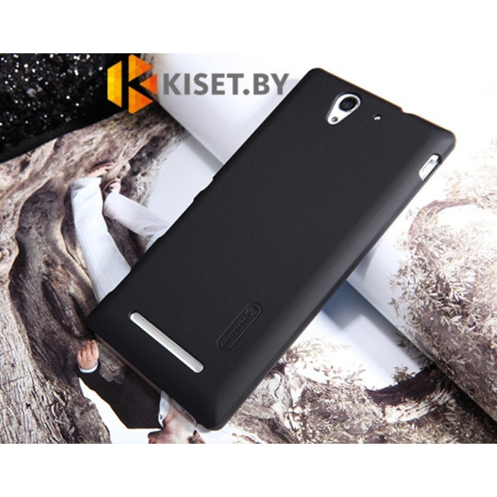 Пластиковый бампер Nillkin и защитная пленка для Sony Xperia C3, черный
