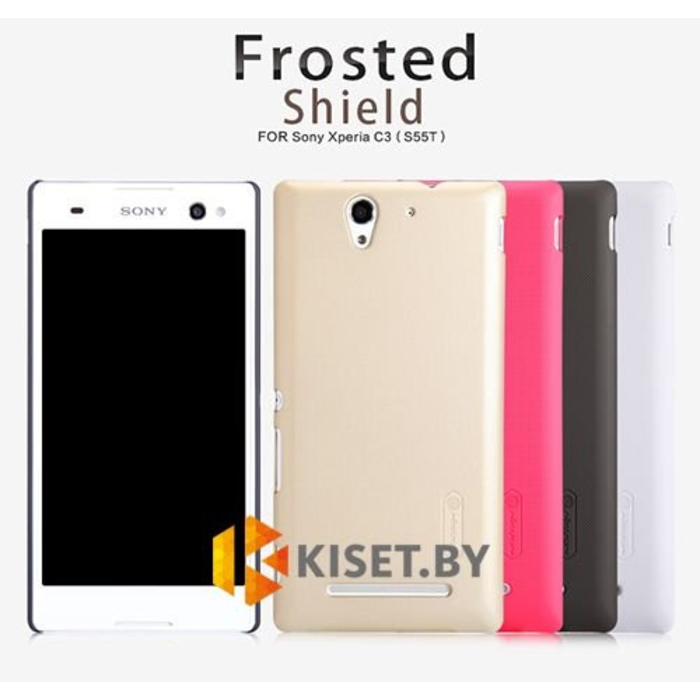 Пластиковый бампер Nillkin и защитная пленка для Sony Xperia C3, черный
