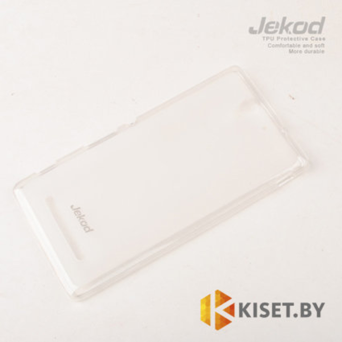 Силиконовый чехол Jekod с защитной пленкой для Sony Xperia C3, белый
