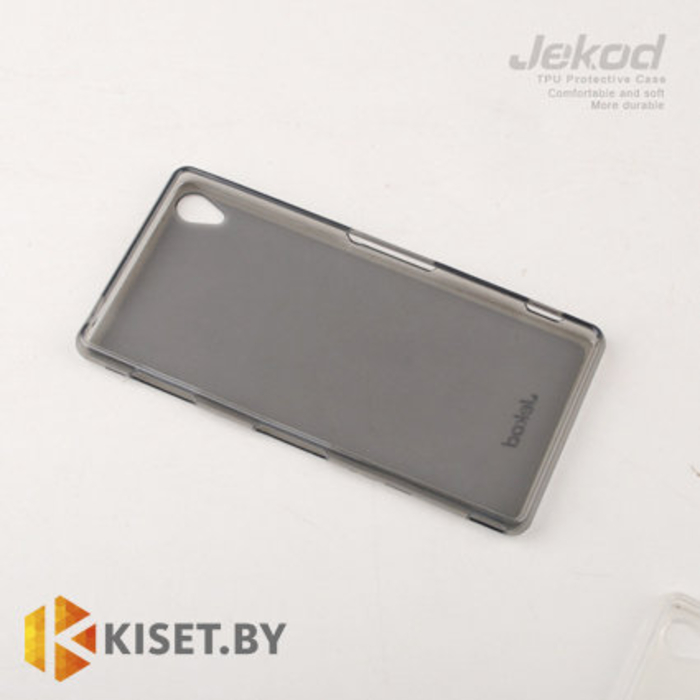 Силиконовый чехол Jettape с защитной пленкой для Sony Xperia C4, черный