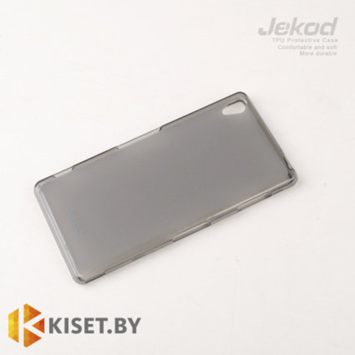 Силиконовый чехол Jettape с защитной пленкой для Sony Xperia C4, черный