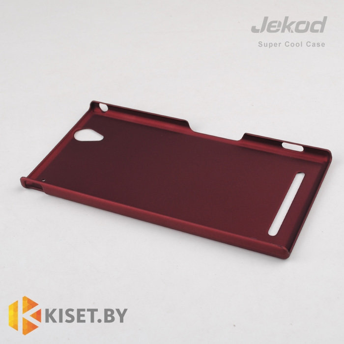 Пластиковый бампер Jekod и защитная пленка для Sony Xperia E1 dual, красный