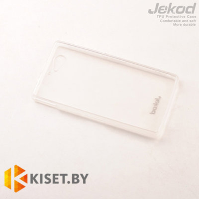 Силиконовый чехол Jekod с защитной пленкой для Sony Xperia E3, белый
