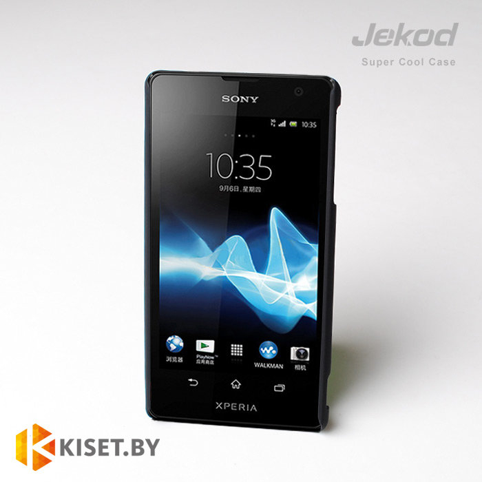 Пластиковый бампер Jekod и защитная пленка для Sony Xperia GX, черный