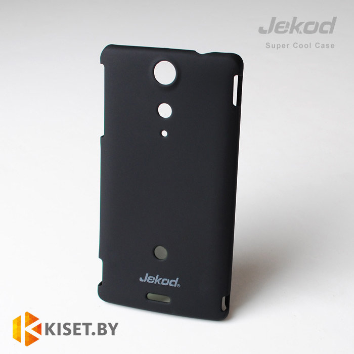 Пластиковый бампер Jekod и защитная пленка для Sony Xperia GX, черный