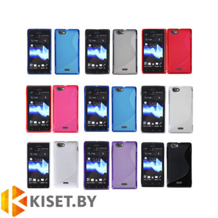 Силиконовый чехол для Sony Xperia J, коралловый с волной