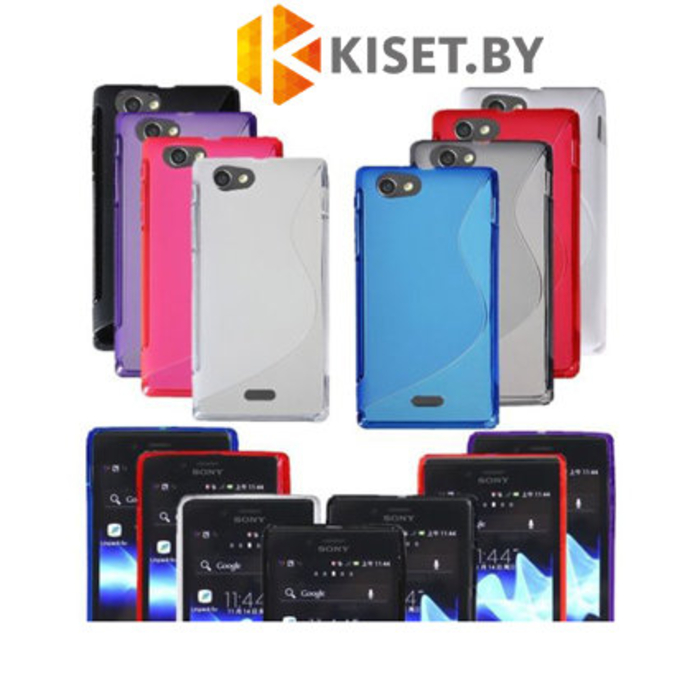 Силиконовый чехол для Sony Xperia J, коралловый с волной