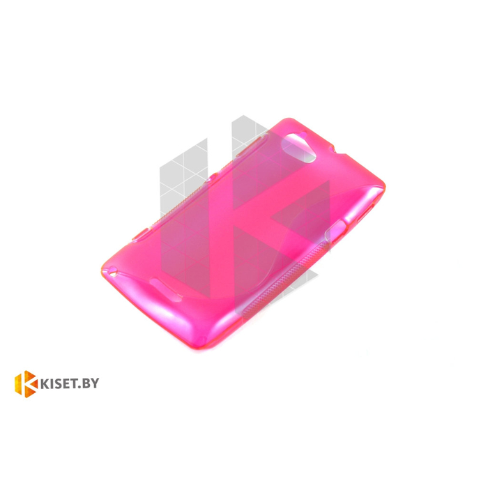 Силиконовый чехол матовый для Sony Xperia L, розовый