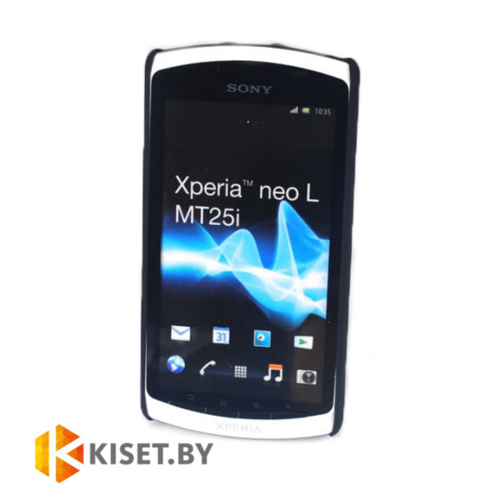 Пластиковый бампер Jekod и защитная пленка для Sony Xperia Neo L, черный