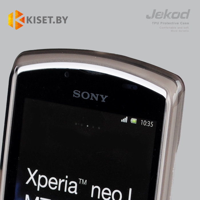 Силиконовый чехол Jekod с защитной пленкой для Sony Xperia Neo L, черный
