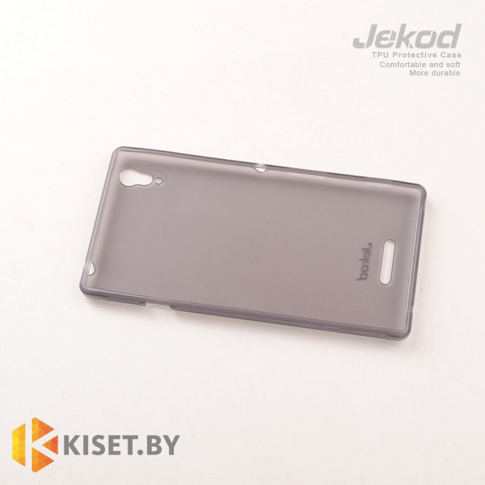 Силиконовый чехол Jekod с защитной пленкой для Sony Xperia T3, черный