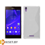 Силиконовый чехол для Sony Xperia T3, прозрачный с волной