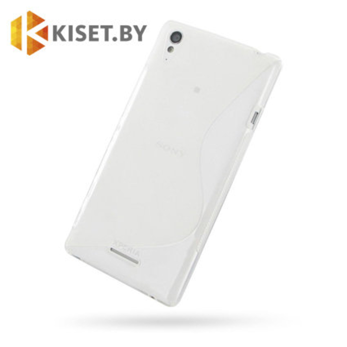 Силиконовый чехол для Sony Xperia T3, прозрачный с волной