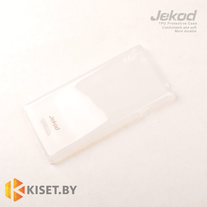 Силиконовый чехол Jekod с защитной пленкой для Sony Xperia T3, белый