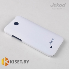 Пластиковый бампер Jekod и защитная пленка для Sony Xperia E1 dual, белый