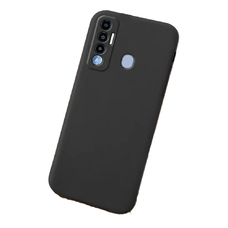 Soft-touch бампер KST Silicone Cover для Tecno Spark 7 черный с закрытым низом