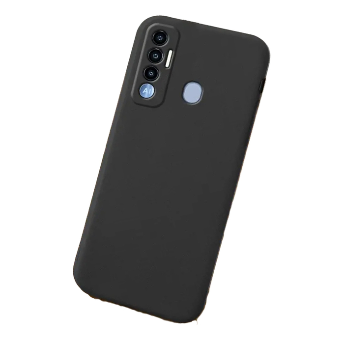 Soft-touch бампер KST Silicone Cover для Tecno Spark 7 черный с закрытым низом