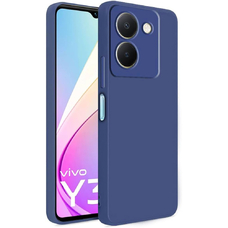 Soft-touch бампер KST Silicone Cover для Vivo Y36 синий с закрытым низом