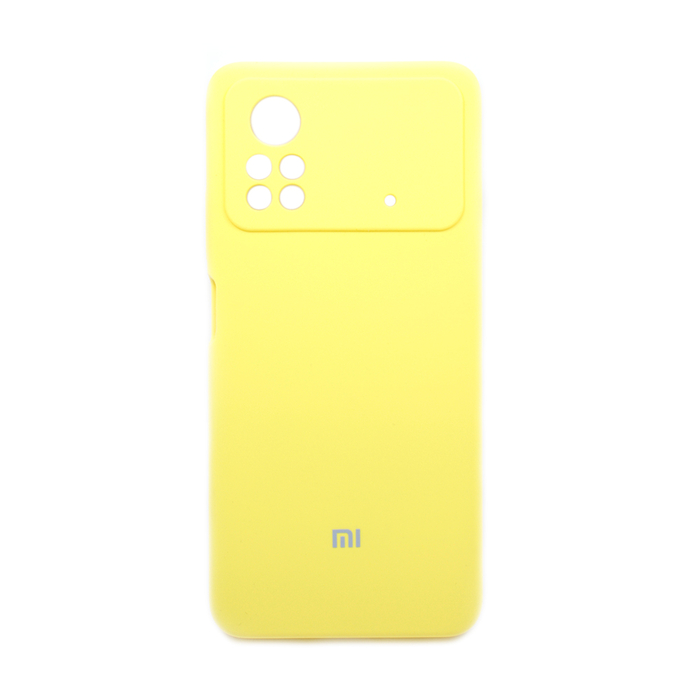 Soft-touch бампер KST Silicone Cover для Xiaomi Poco X4 Pro 5G желтый с закрытым низом