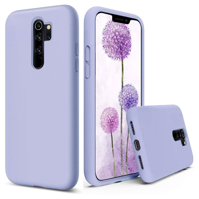 Soft-touch бампер Silicone Cover для Xiaomi Redmi 9 фиалковый с закрытым низом