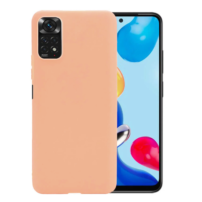 Soft-touch бампер Silicone Cover для Xiaomi Redmi Note 11 пудровый