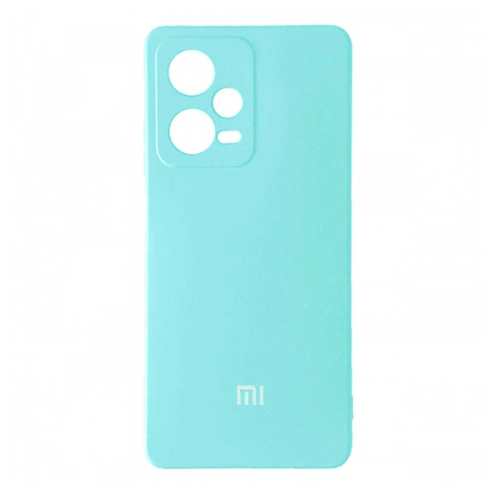 Soft-touch бампер KST Silicone Cover для Xiaomi Redmi Note 12 Pro 5G голубой с закрытым низом