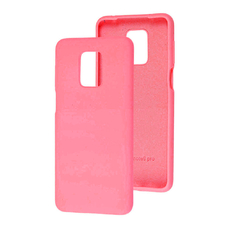 Soft-touch бампер KST Silicone Cover для Xiaomi Redmi Note 9S / 9 Pro неоново-розовый с закрытым низом