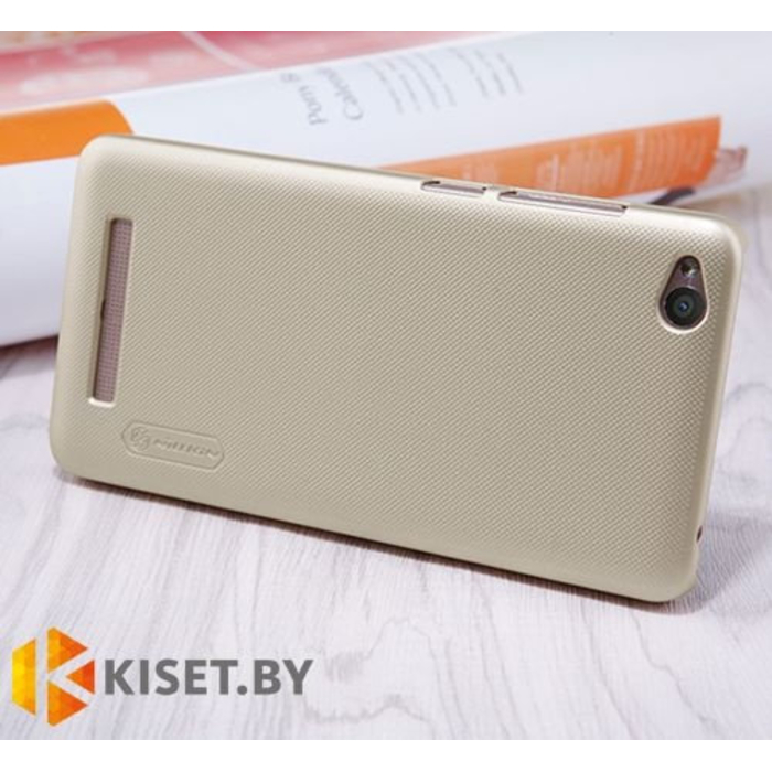 Пластиковый бампер Nillkin и защитная пленка для Xiaomi Redmi 4A, золотой
