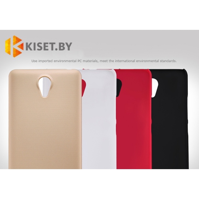 Пластиковый бампер Nillkin и защитная пленка для Xiaomi Redmi Note 2, золотой